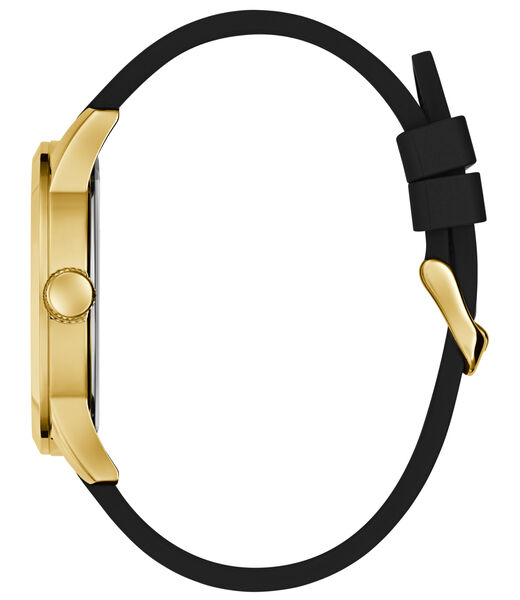 Mens Black Gold Tone Analog Watch