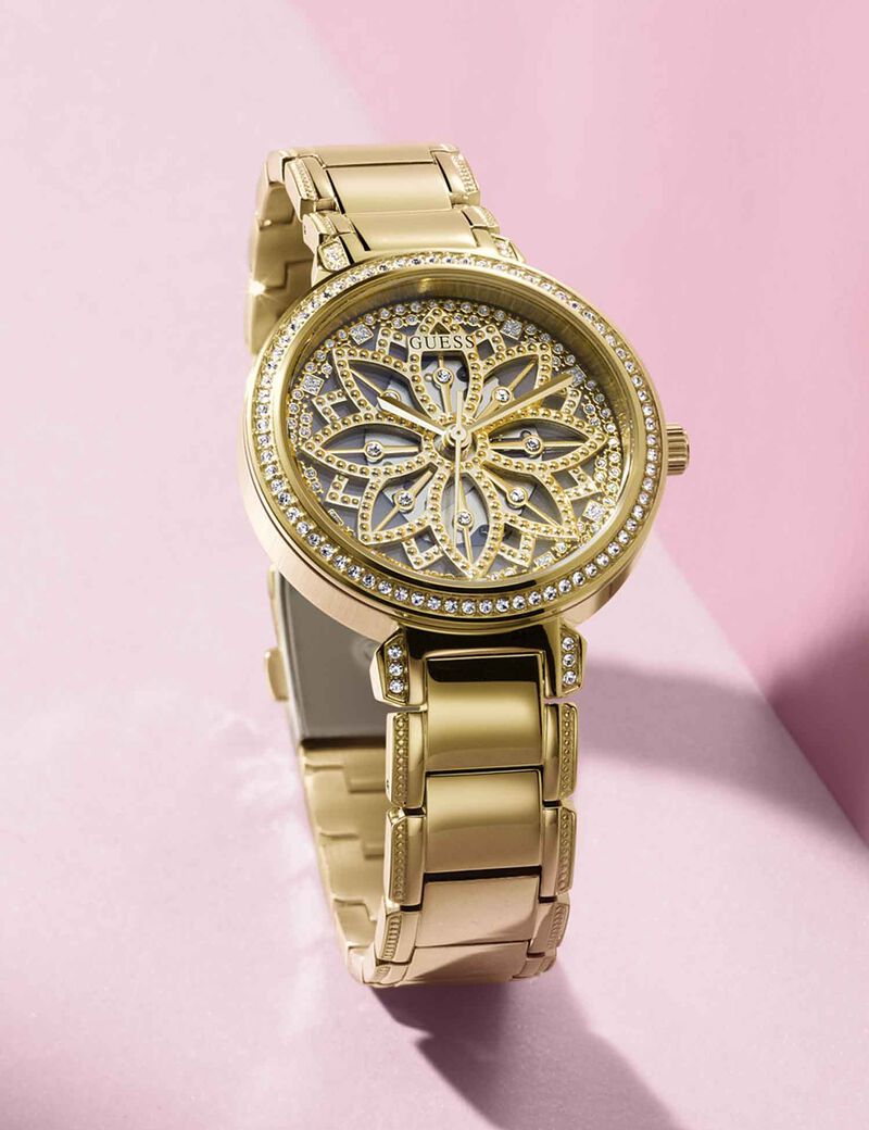 Gold-Tone Cut-Through Watch