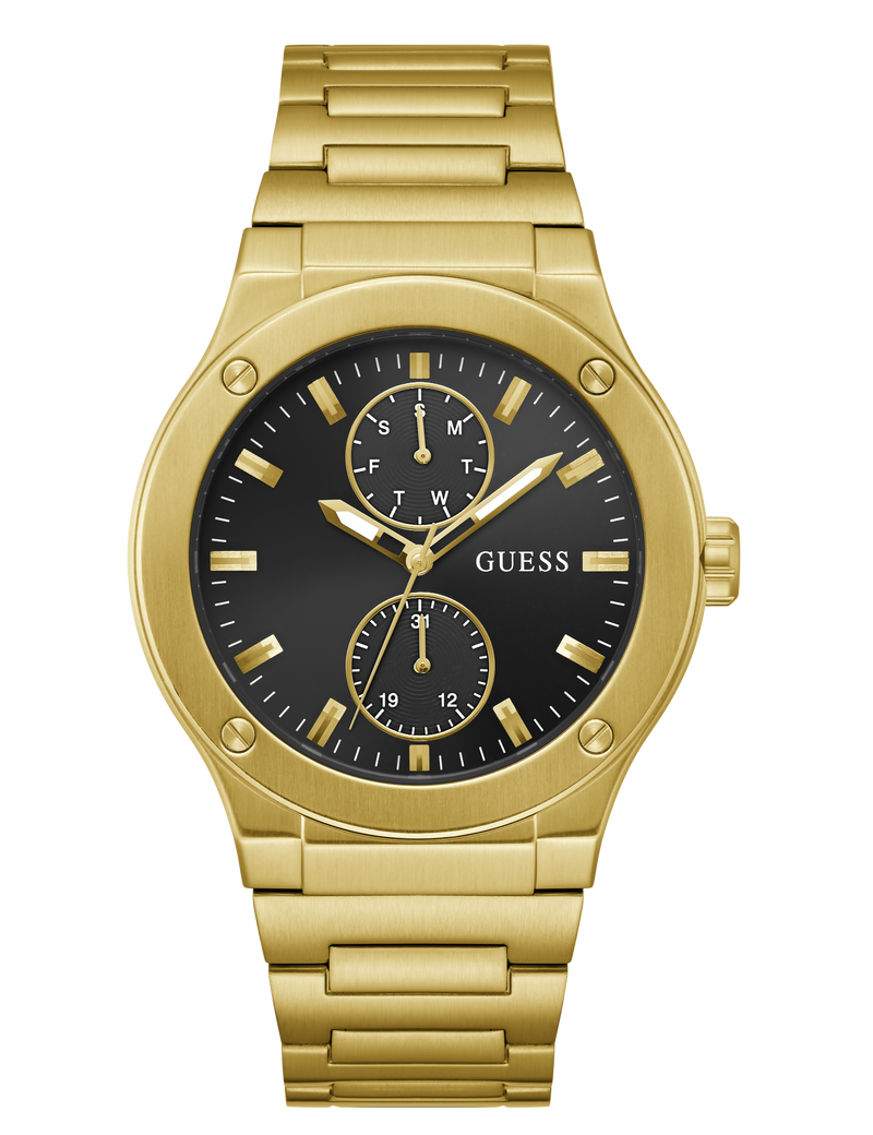 Mens Gold Tone Multi-function Watch