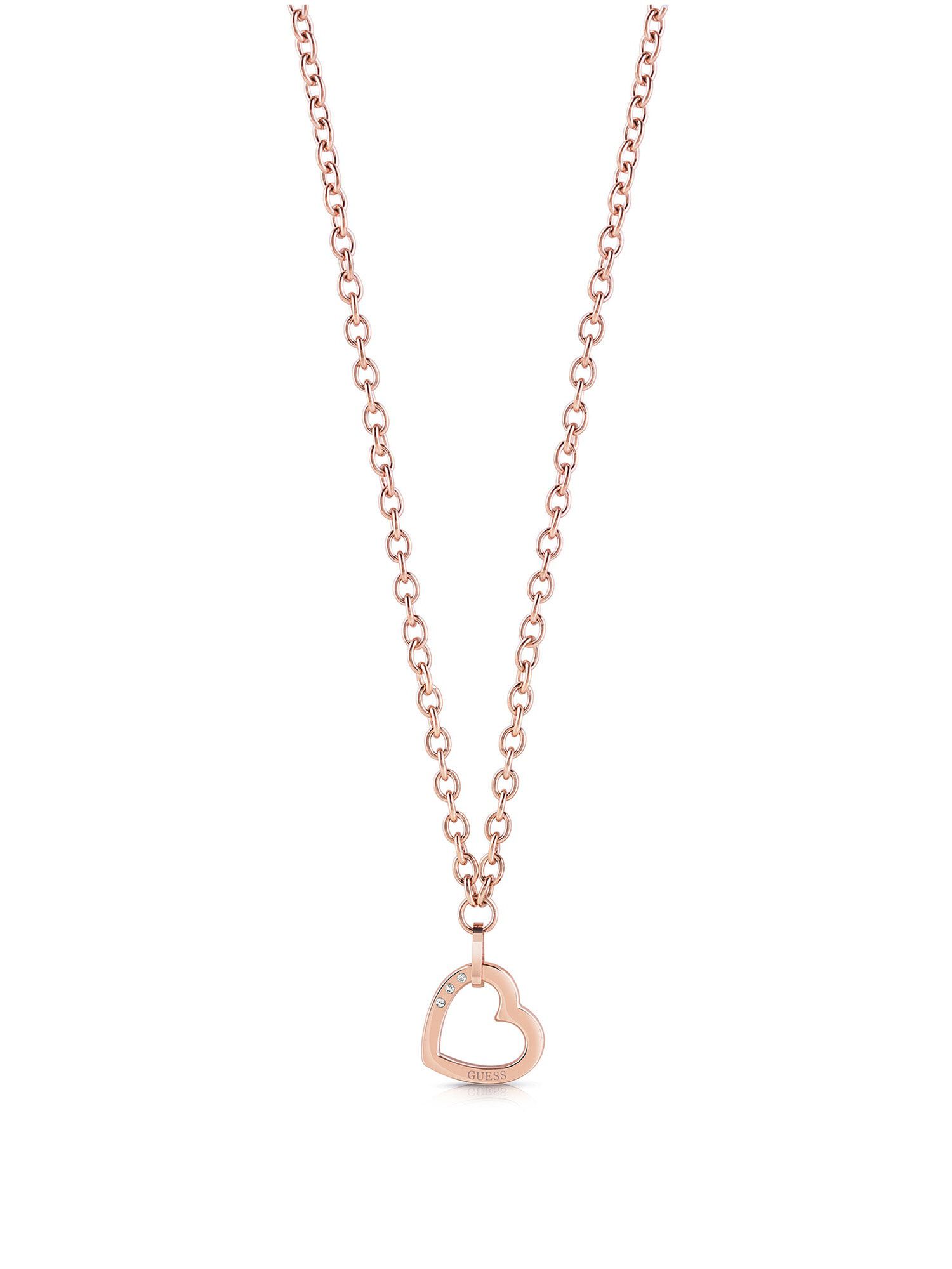 Guess rose cheap gold heart necklace