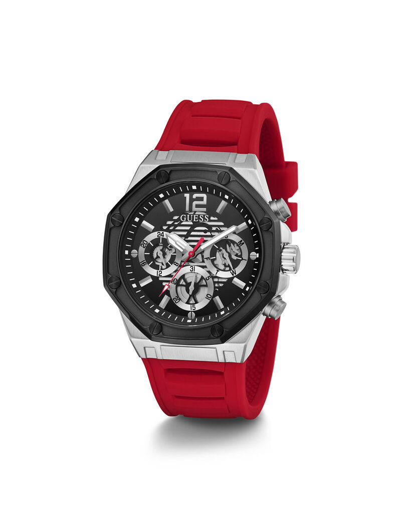 Black And Red Multifunction Watch
