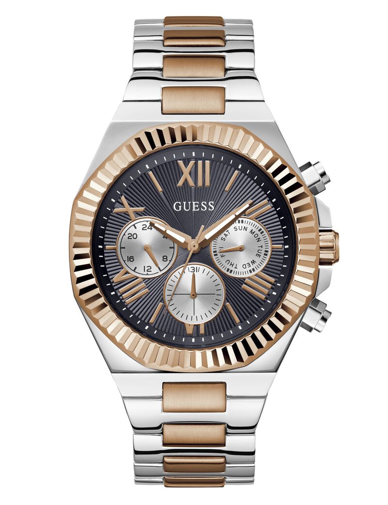 2-Tone Quartz Analog Recycled Steel Watch