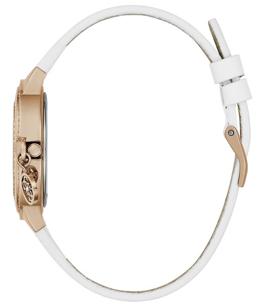 guess ladies white rose gold tone analog watch