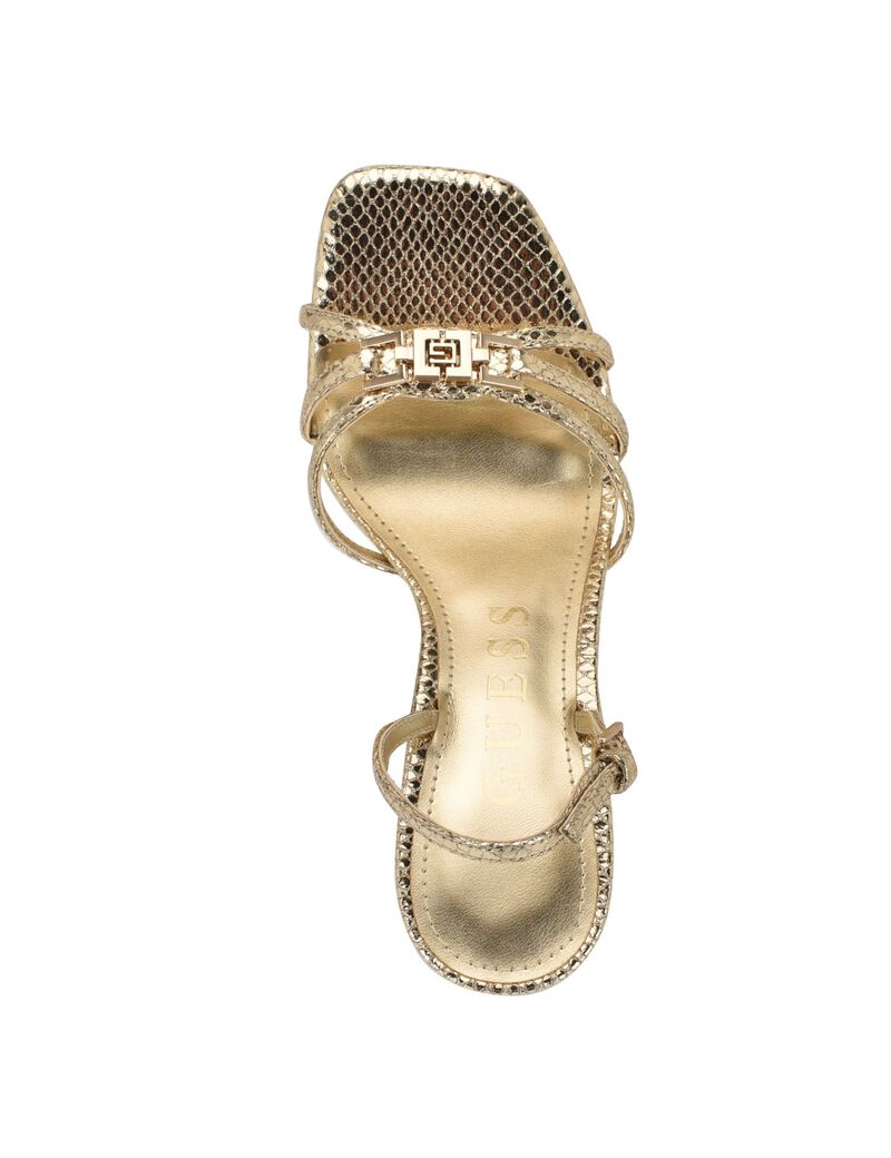 Twilla metallic embossed logo hardware sandal