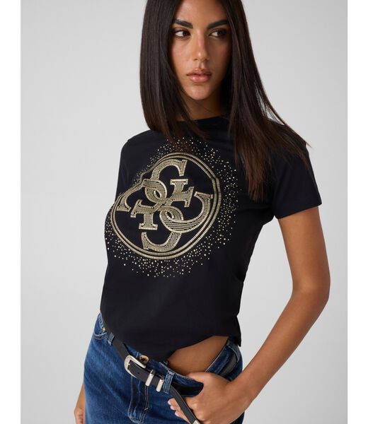 guess round 4g logo printed tshirt