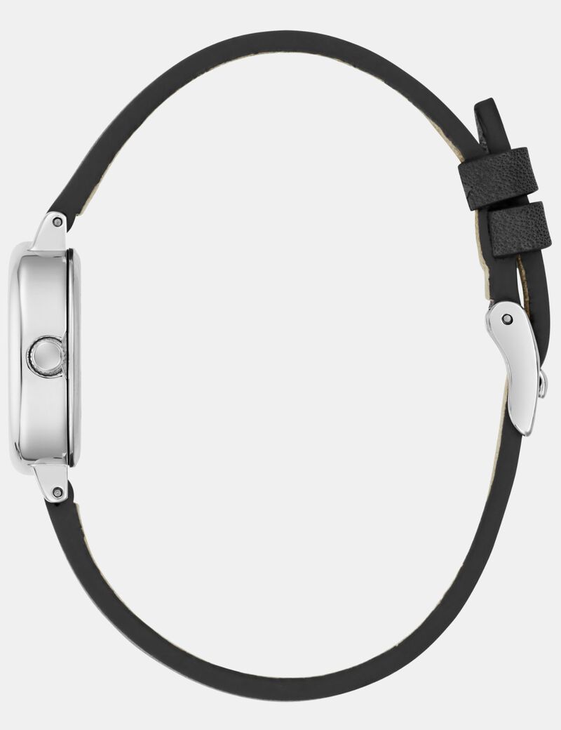 Ladies Black Silver Tone Analog Watch