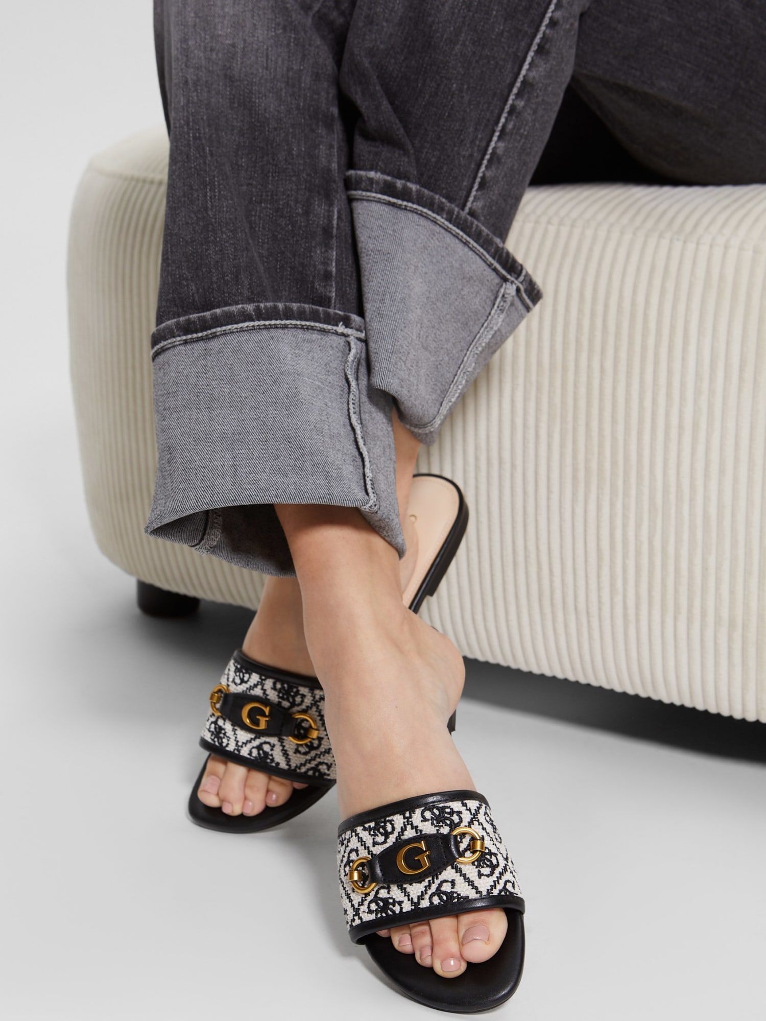 Shop GUESS Online Hammi Logo Slide Sandals