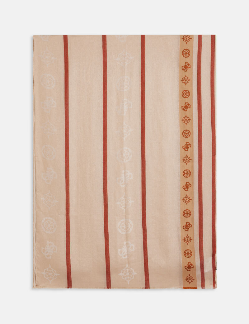 guess 4g peony logo scarf