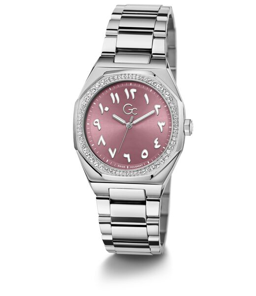 Gc Specials Women S 763 Mvmt Pink Dail 10 Amt Silver Stainless Steel Brct