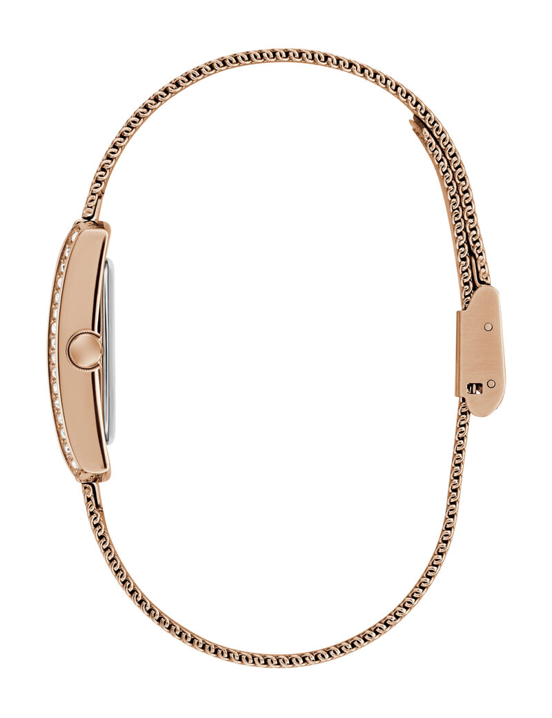 Ladies Rose Gold Tone Rectangle Analog Watch