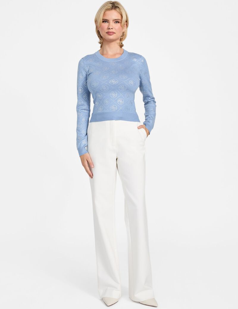 Logo rhinestones sweater