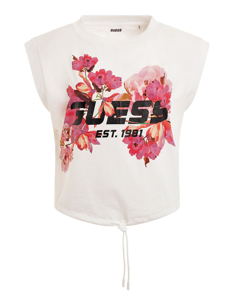 Front Floral Logo Crop Top