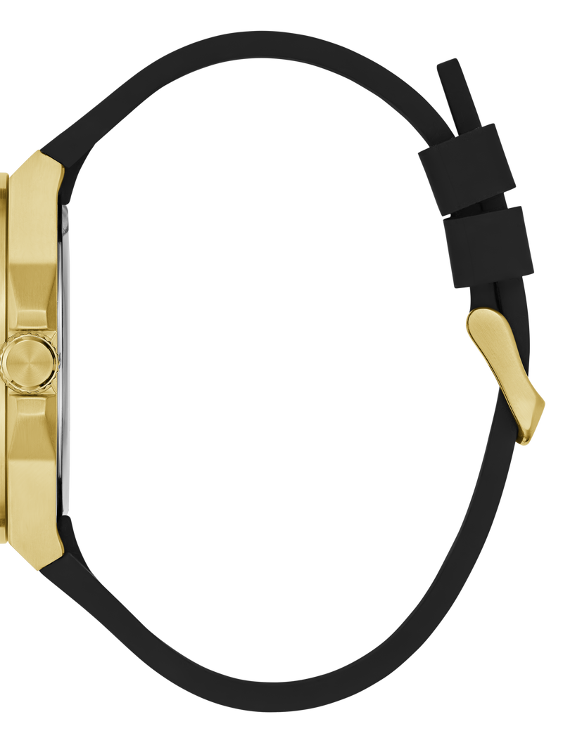 Mens Black Gold Tone Analog Watch