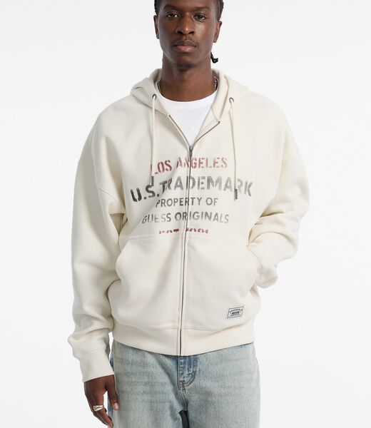 Fulll zip hooded logo sweatshirt