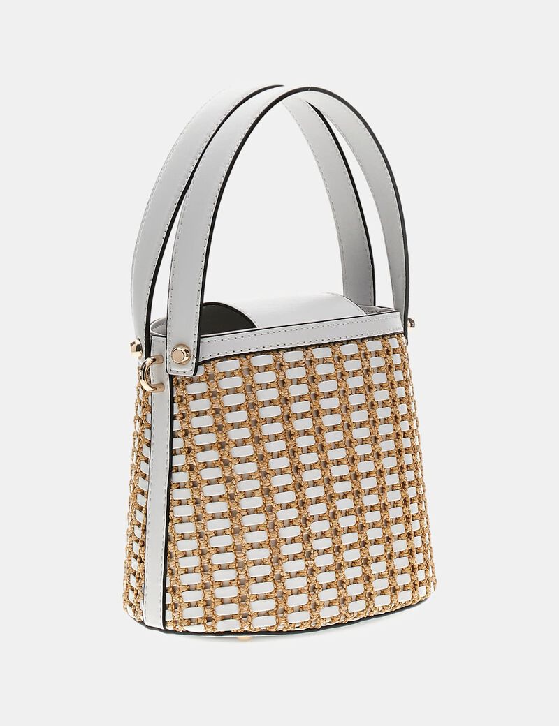 Atalia raffia mini bucket bag