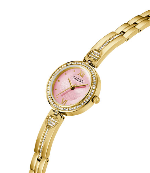 Ladies Yellow Gold Tone Round Analog Watch