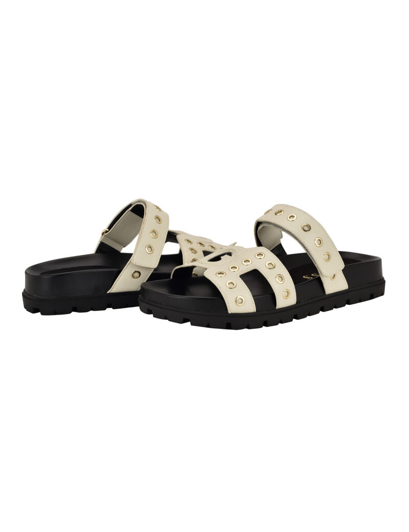 Fashie Slip On Double Strapped Footbed Sandal