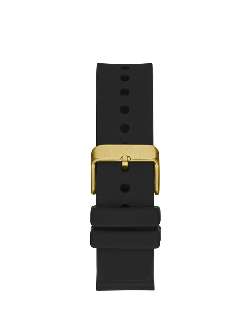 Gold And Black Analog Silicone Watch