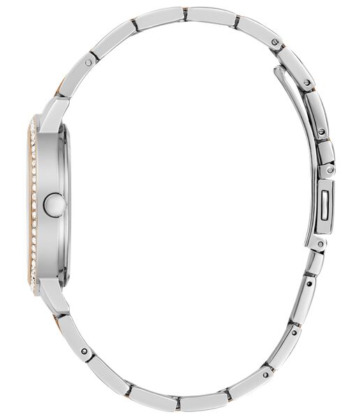 ساعة يد كوارتز تناظرية من الفولاذ المُعاد تدويره بلونين