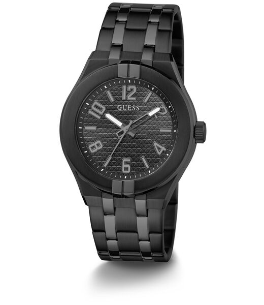 Black Quartz Analog Stainless Steel Watch