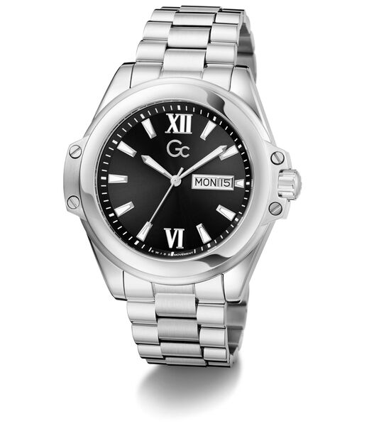 Gc Sportchic Men S 517 Mvmt Black Dail 10 Amt Silver Stainless Steel Brct