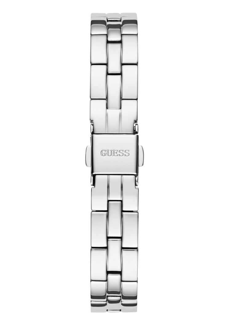 guess ladies silver tone analog watch