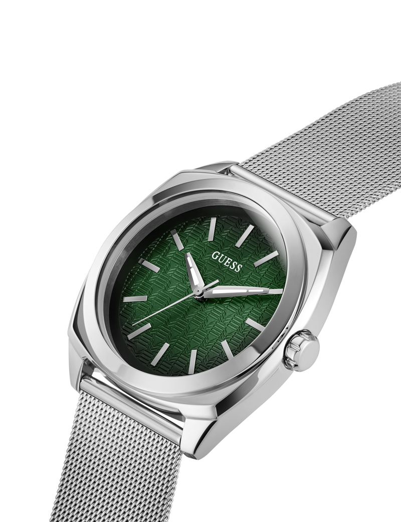 Mens Silver Tone Analog Watch