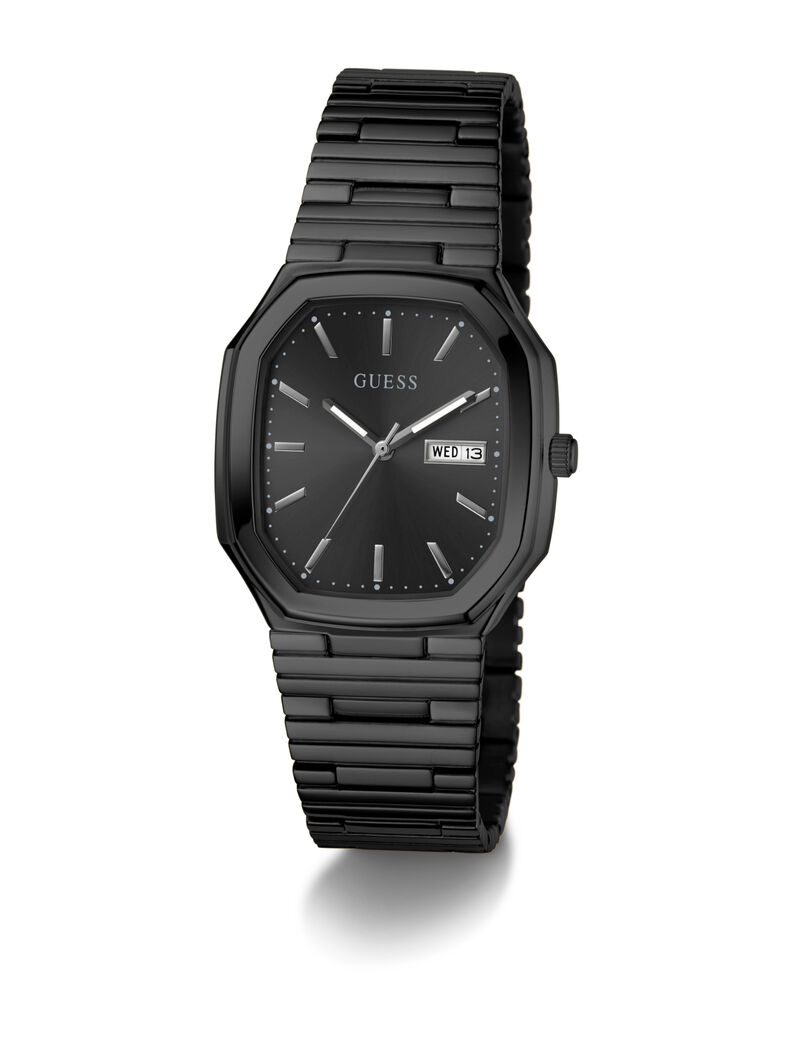 guess mens black date watch
