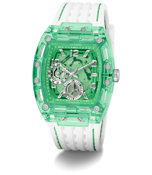 Mens White Green Multi-function Watch