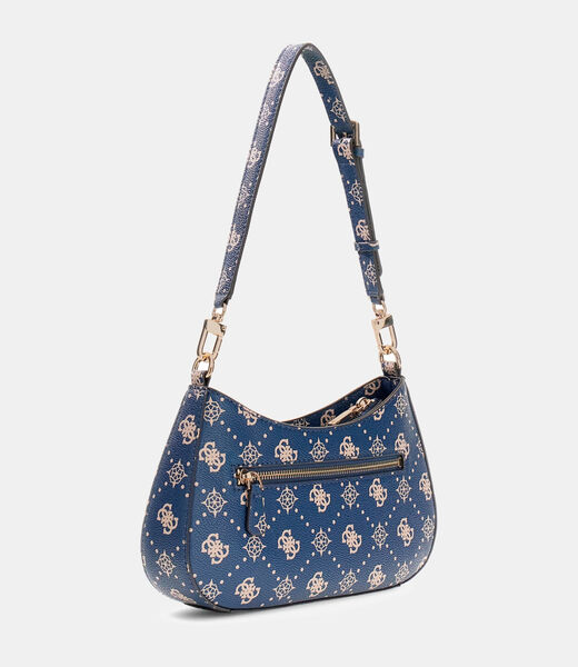 guess emelie logo top zip shoulder bag