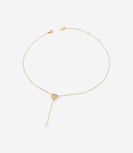 16-18" pave heart y necklace