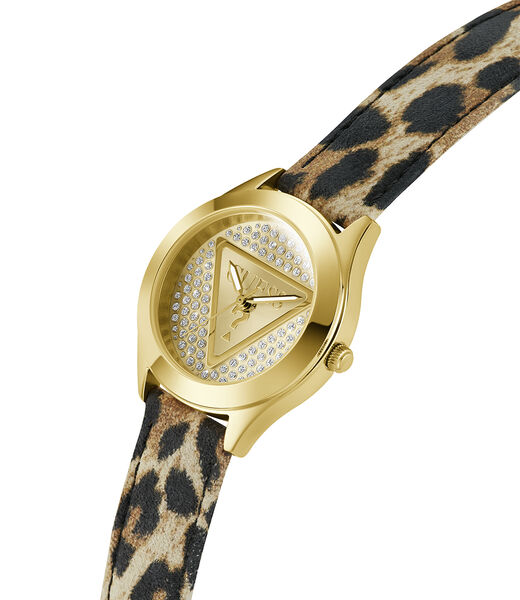 Ladies Leopard Gold Tone Analog Watch