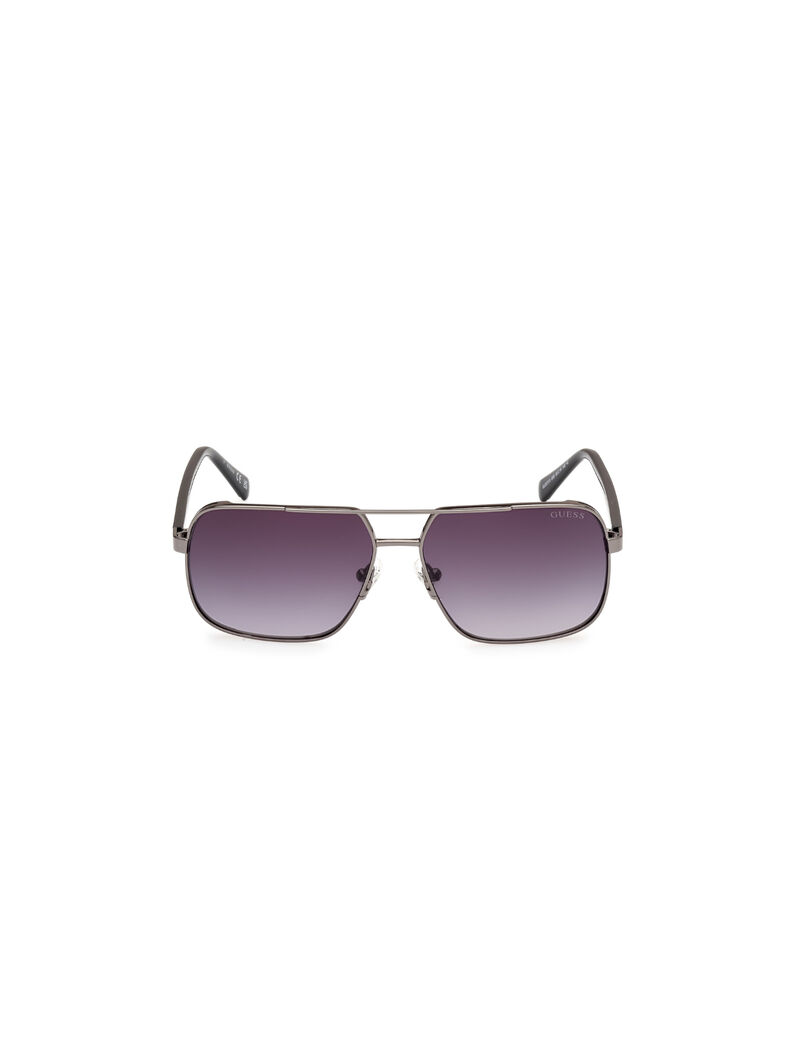 Metal Sun Glasses M Shiny Gunmetal Gradient Brown