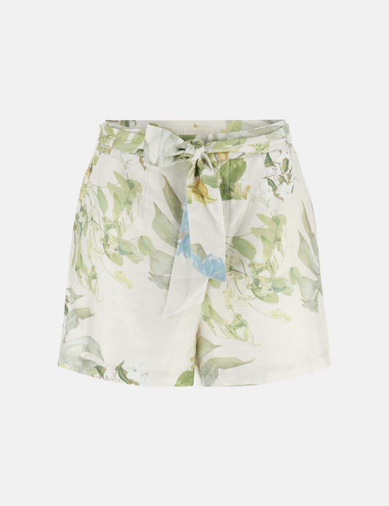 guess linen blend printed shorts