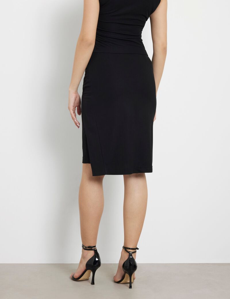 Rib knit midi skirt