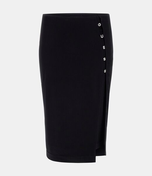 Rib knit midi skirt