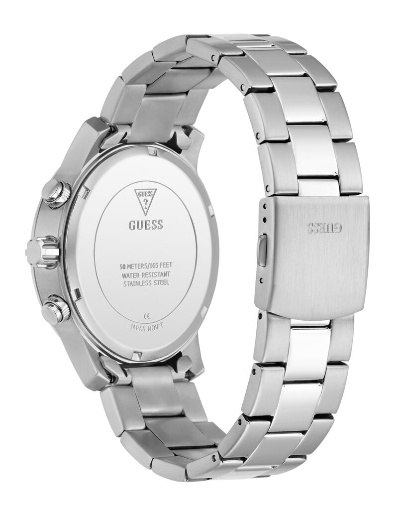 Mens Silver Tone Round Analog Watch
