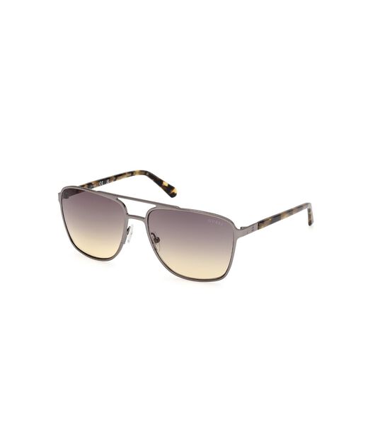 Square matte gunmetal gradient smoke sunglasses