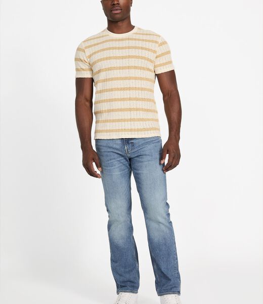 Striped textured knit top