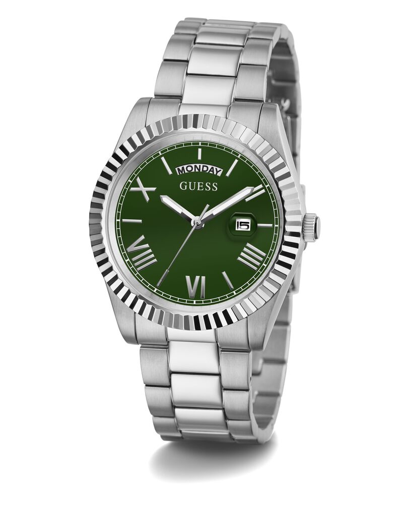 Steel watch with date function