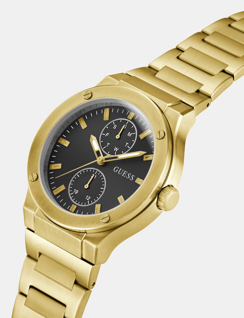 Mens Gold Tone Multi-function Watch