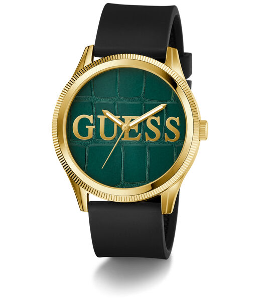 Mens Black Gold Tone Analog Watch