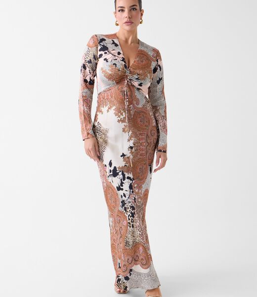 GWENDA LS V NECK DRESS