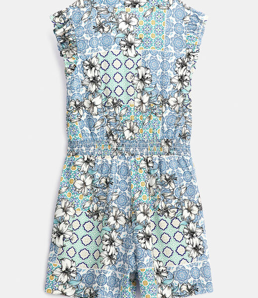 All over foliage print romper