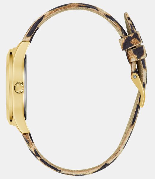 Ladies Leopard Gold Tone Analog Watch