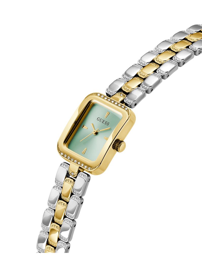 guess ladies 2 tone gold tone analog watch