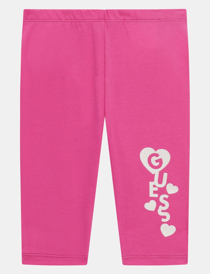 Logo glittered 3/4 leggings
