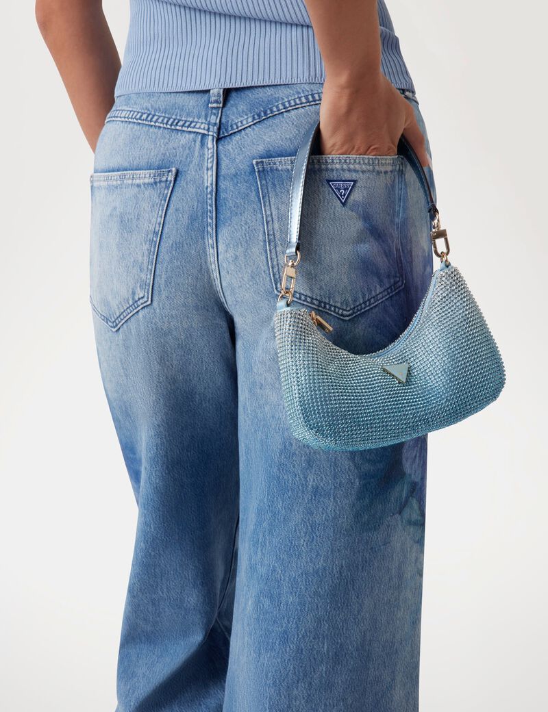 guess zalina rhinestone mini shoulder bag