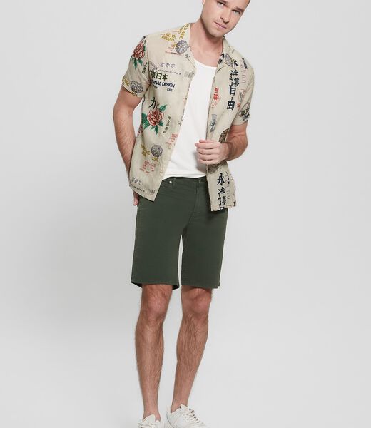 All over print linen shirt