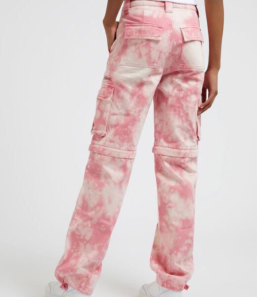 Wide Leg Graffiti Print Denim Pant